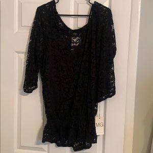 Black Cold Shoulder Top